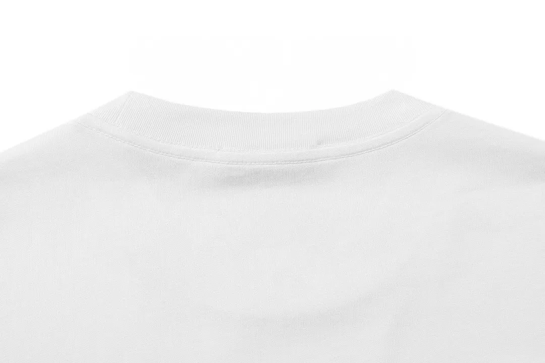 BALMAN Balman 2026 Early Spring New Arrival leopard letter print logo men and women Same Style short-sleeved T-shirt customized gram 100% double yarn pure cotton fabric custom dyed 32 double-strand thread collar label hangtag main mark three labels complete Color: White Size: XS S M L